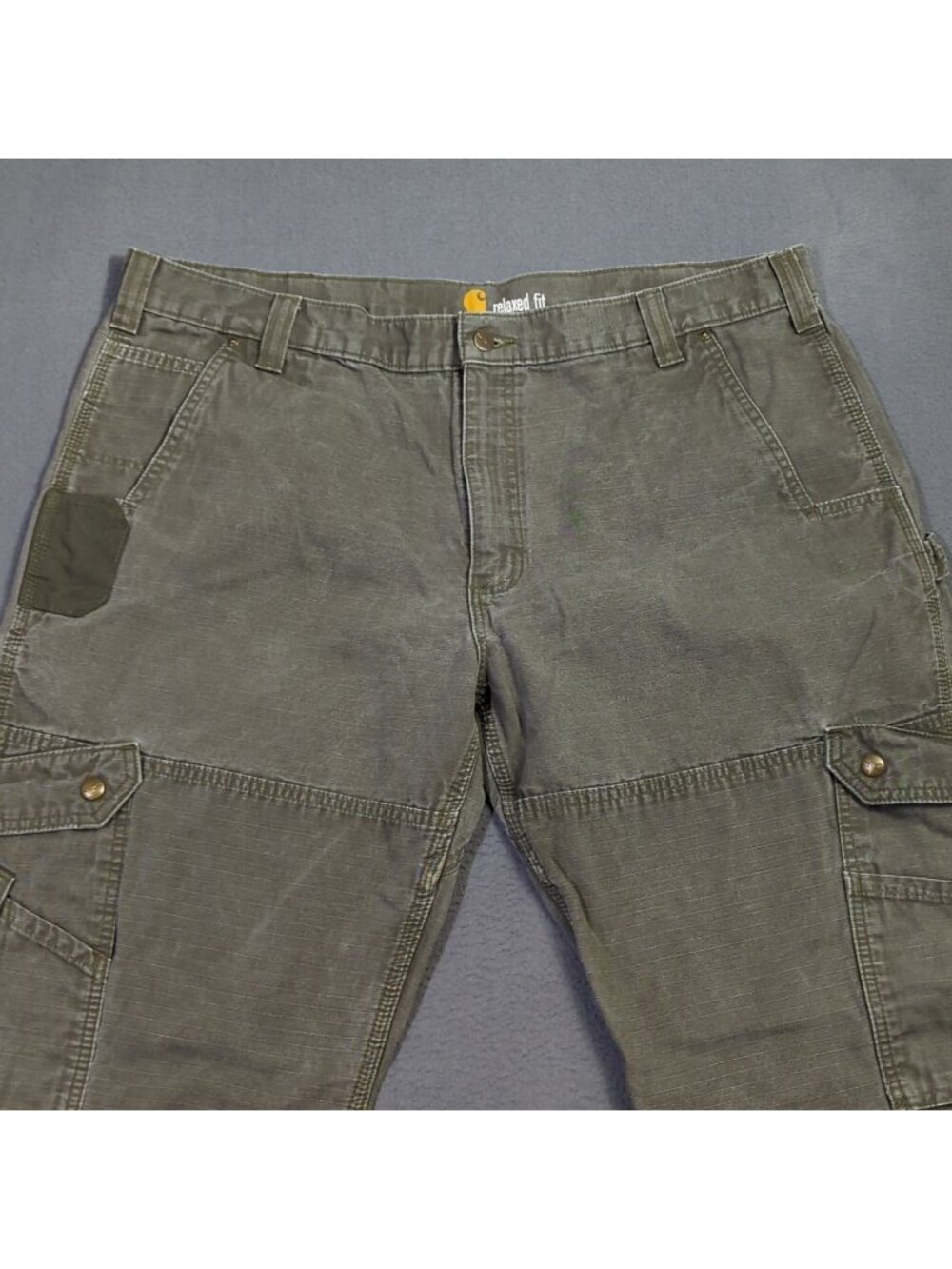 Carhartt Pants Men's 42x30 Fits 40x29 Green B342 MOS Cargo Carpenter Double Knee - Picture 6 of 14